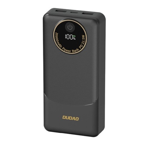 Nešiojamas įkroviklis - akumuliatorius 20000mAh 2xUSB + USB C 22.5A juodas (black) Dudao K12Pro